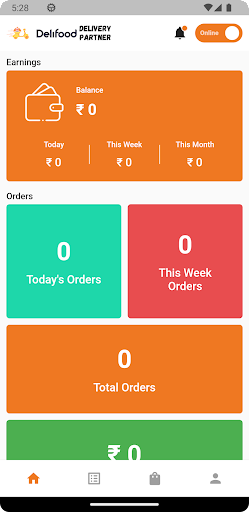 Android application Delifood Delivery Partner screenshort