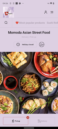 Android application Momoda Asian Street Food screenshort