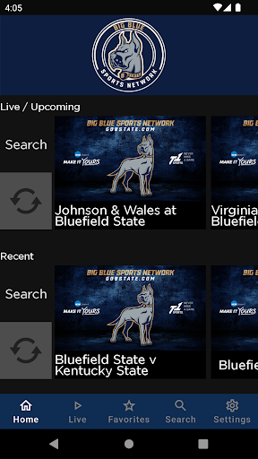 Android application Big Blue Sports Network screenshort