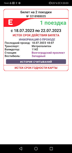 Проверка билета Screen 3