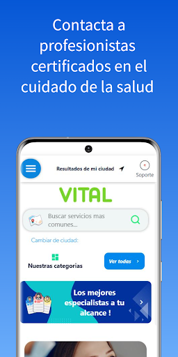 Android application Servicio Vital screenshort