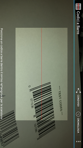 Android application Codici EAN screenshort