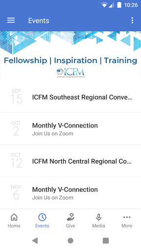 ICFM App Screen 2