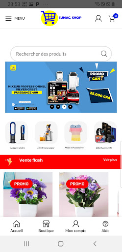 Android application Sumacshop screenshort