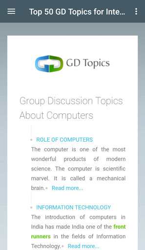 Android application GD Topics - IT Company Group D screenshort