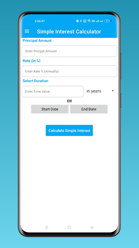 Android application Simple Interest Calculator screenshort
