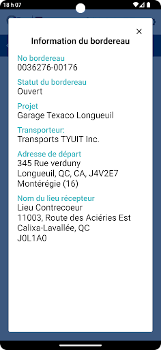 Traces Québec Transport Screen 3