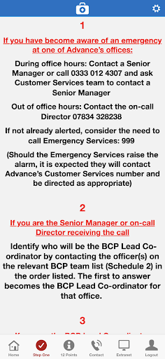 Advance BCP Screen 2