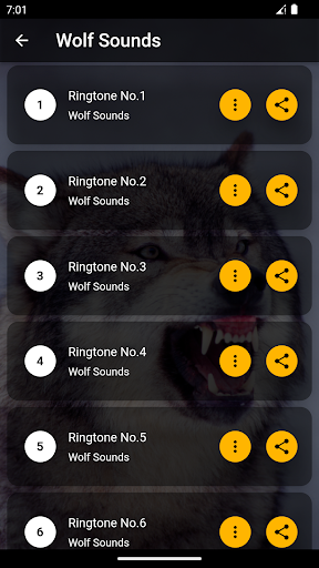 Wolf Ringtones Screen 2