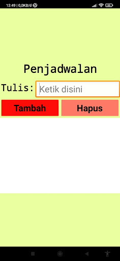 Android application Penjadwalan screenshort