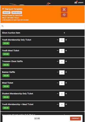 Uplands Fundraising Event App Screen 3