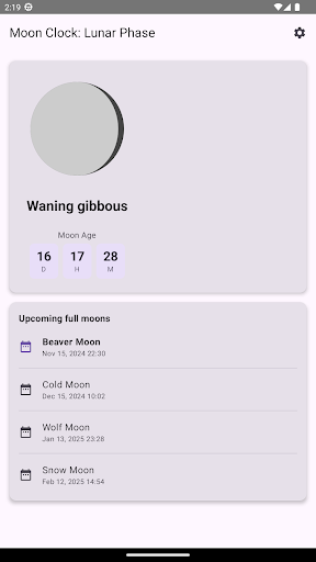 Moon Clock Lunar Phase Widget