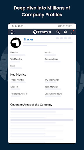 Android application Tracxn screenshort