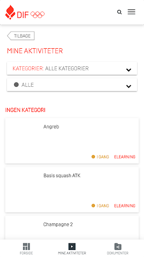 Idrættens E-læring Screen 2