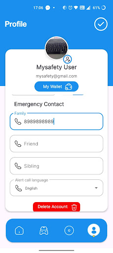Android application Mysafety24X7 screenshort