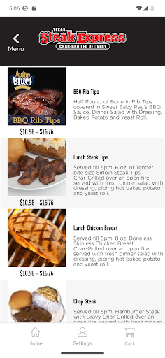 Screenshot of Texas Steak Express