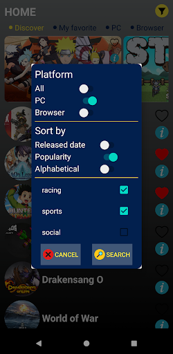 PC and Browser Games Screen 2