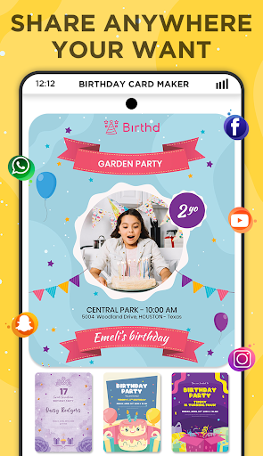 Birthday invitation card maker Screen 2
