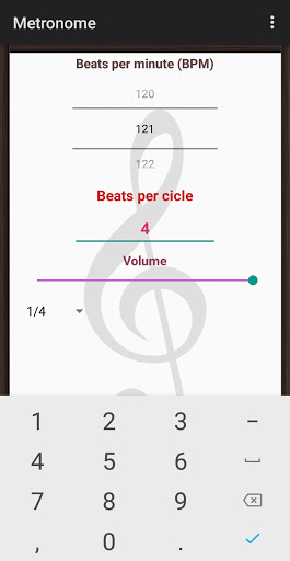 Metronome. Beat and tempo. Screen 3