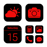 Wow Red Black Theme, Icon Pack icon