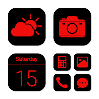 Wow Red Black Theme, Icon Pack apk