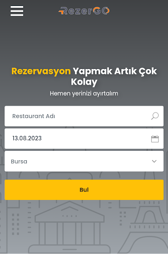 Android application RezerGo screenshort