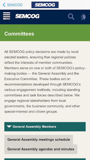 Android application SEMCOG screenshort