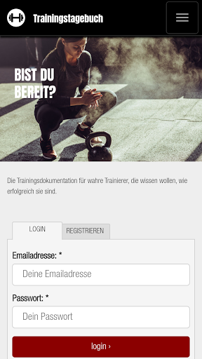 Android application Trainingstagebuch für Sportler screenshort