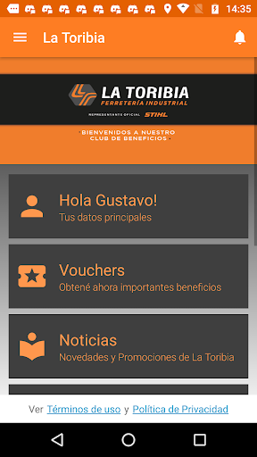 Android application La Toribia Club screenshort
