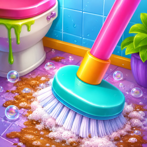 Girl home cleaning repair game