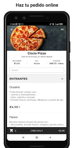 Android application Ciccio Pizza screenshort