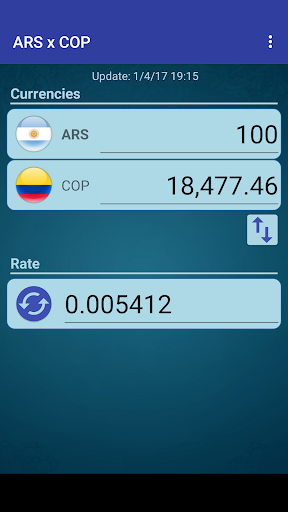 Android application Argentine Peso x Colombia Peso screenshort