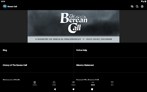 Screenshot of The Berean Call