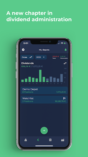 Android application divTimer - dividend manager screenshort