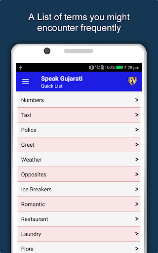 Screenshot of Learn Gujarati Language App