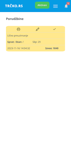 Android application Trcko Partneri screenshort