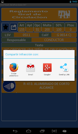 Codificado infracciones DGT