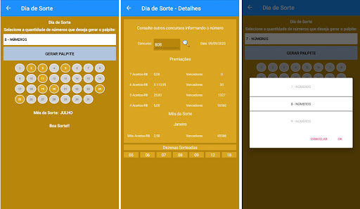 Android application Palpiteiro da Sorte screenshort