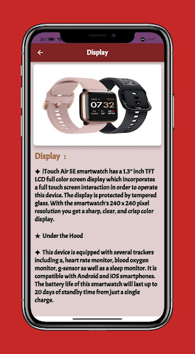 itouch air 3 smart watch Guide Screen 2