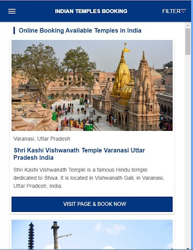 Android application Indian Temples Booking screenshort