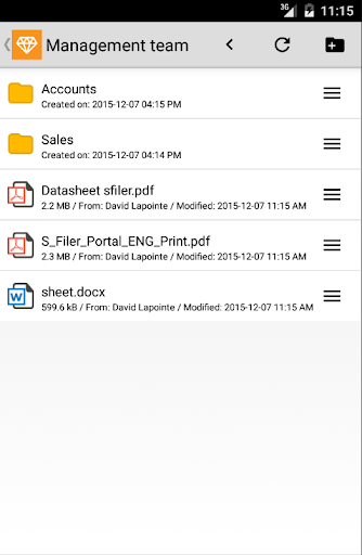 Android application S-Filer/Sanctum screenshort