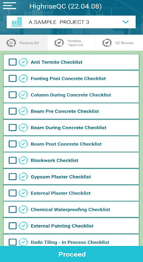 Android application Highrise Quality Check screenshort