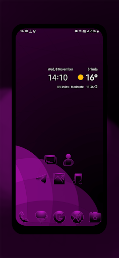 Android application Pink Night Icon Pack screenshort