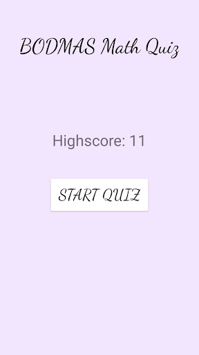 Android application High IQ BODMAS Math Quiz screenshort