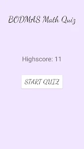 High IQ BODMAS Math Quiz