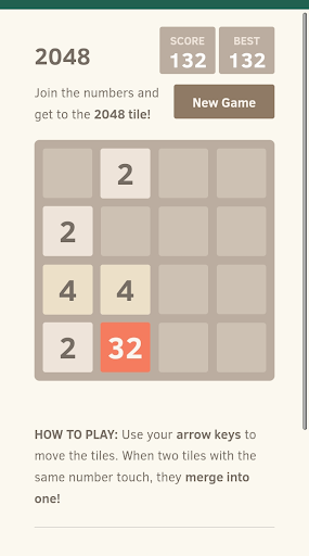classic 2048 number puzzle