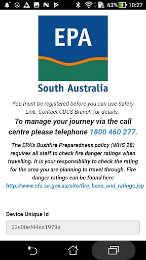 Android application EPA SA Safety screenshort