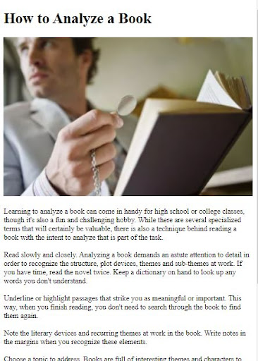 How to Analyze a Book Screen 2