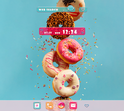 Android application Happy Donuts Theme screenshort