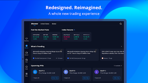 Android application Webull Tablet-Advanced Trading screenshort